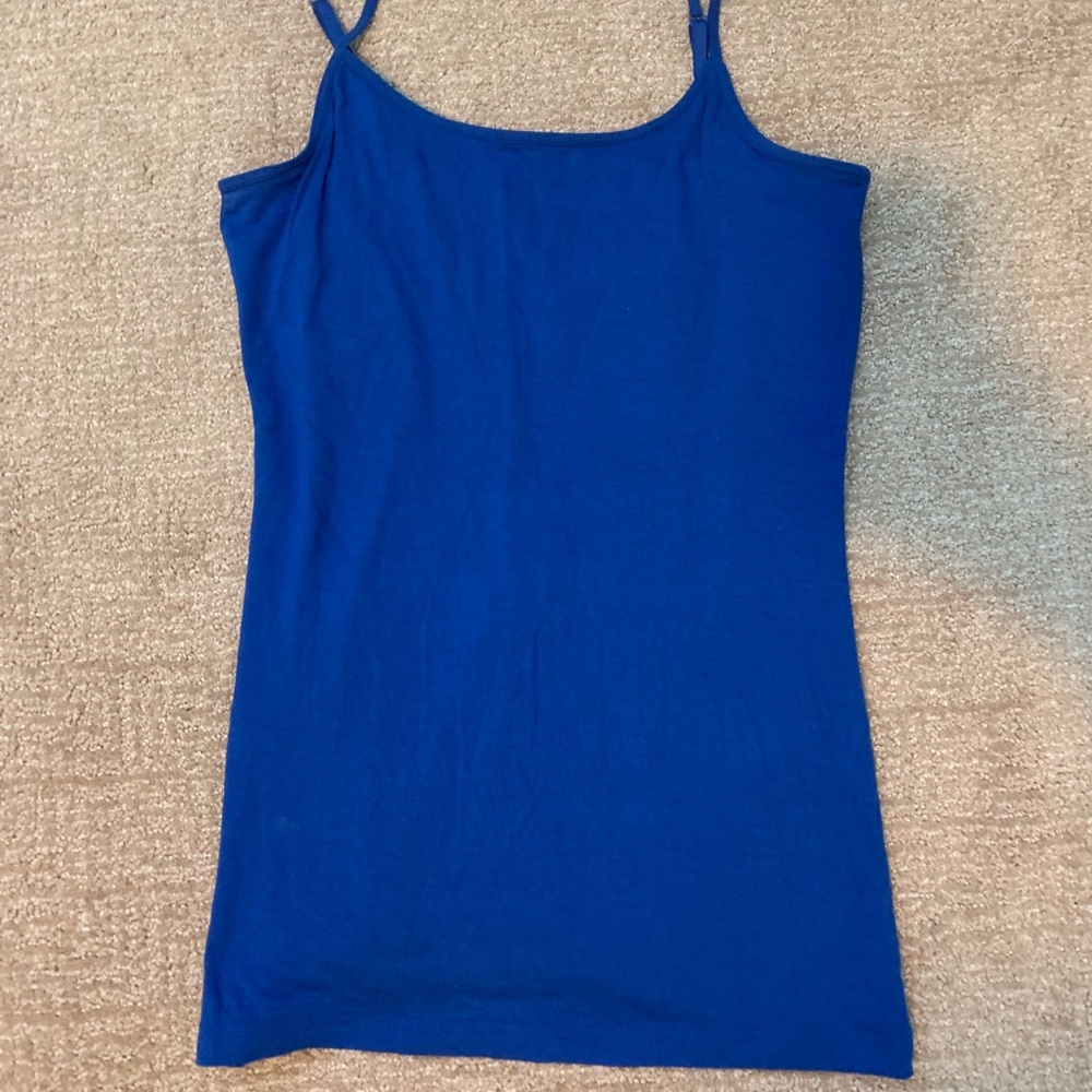 SLIGHTLY USED  super stretchy royal blue tank top